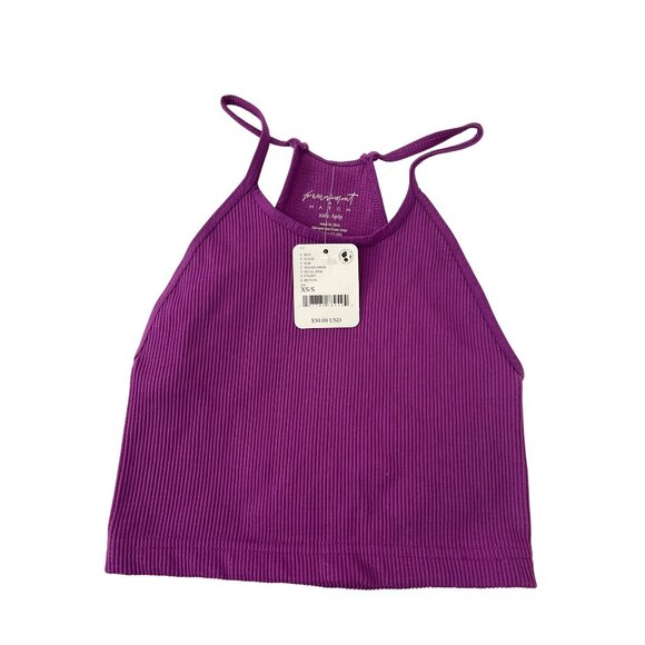 Free People x Hatch Happiness Runs Crop Top Sz XS/S Wildflower Petal Pink NWT - Picture 1 of 3